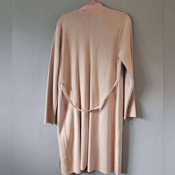 NWT Calvin Klein Suit Dusty Rose Belted Cardigan Coat Women's Size L - Picture 2 of 4